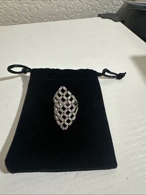 Silver Lattice Statement Pendant Necklace 8